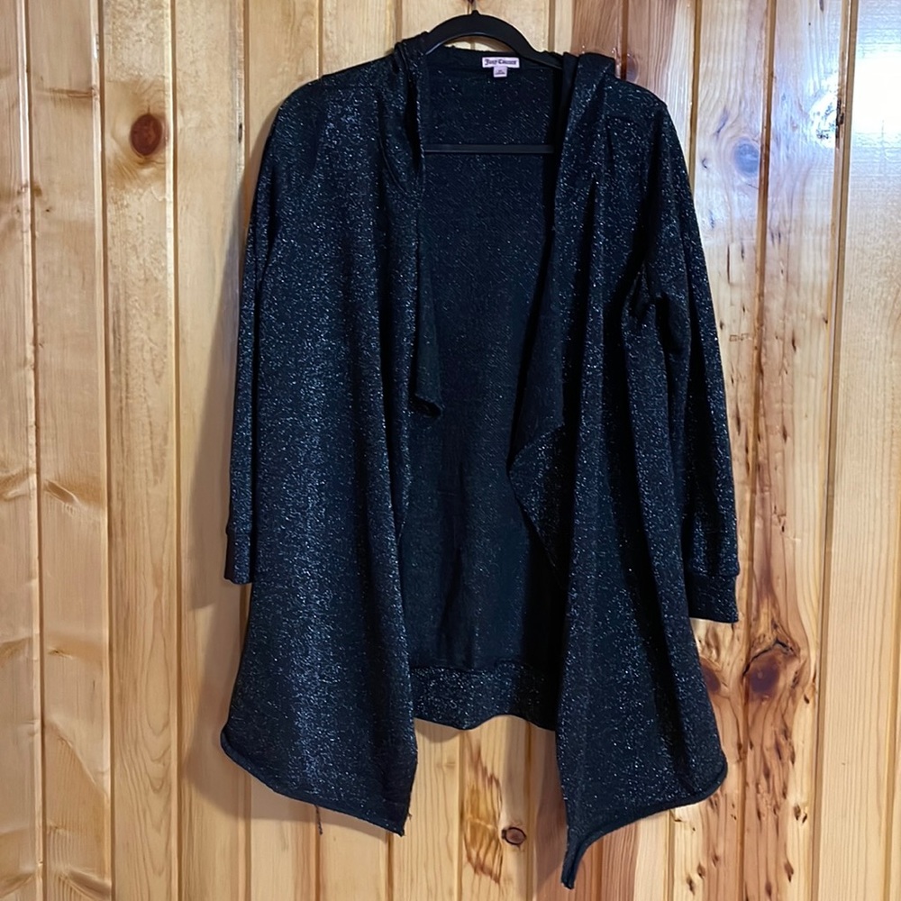 Juicy couture black diamond Hooded Sparkle Cardigan.